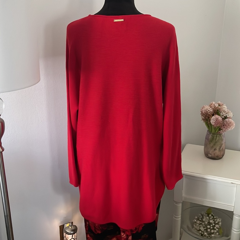 Michael Kors Red Tunic Sweater - Picture 6 of 11
